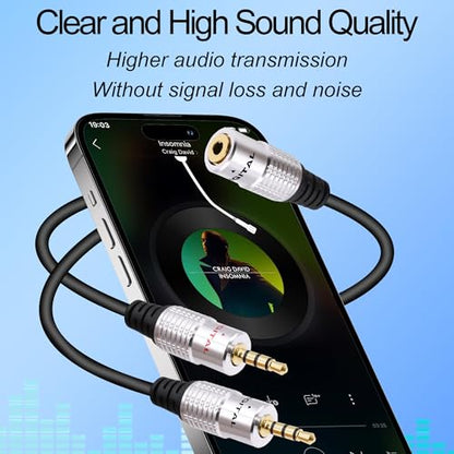 3.5mm Headphone Splitter Audio Y Cable Adapter 3.5mm TRRS Stereo 1 Female to 2 Male Micphone Extension Cable Cord for Phones Tablets Game Console-0.5M/1.64FT(Female to 2 Male) - style: female to 2 male