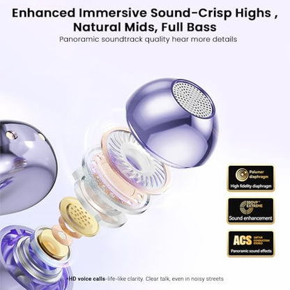 Clip on Earbuds,Open Ear Earbuds Wireless Bluetooth 5.4, Lightweight Open Ear Headphones with Mic 60H Battery,Waterproof, for Sports, Running, Small Ears & Glasses Wearers,Workouts - color: Purple