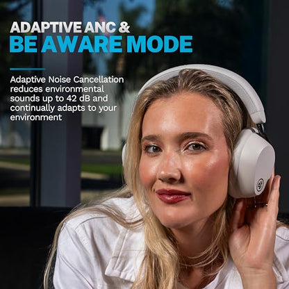 JLab, Epic Lux Lab Edition, Wireless Over Ear Headphones, Active Noise Cancelling, Hi-Res Audio, Cloud White - color: Cloud White