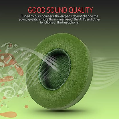Krone Kalpasmos Earpad Replacement for Beats Solo 2 & 3 Wireless/Wired Headphone, Ear Cushion Premium Protein Leather Memory Foam with Kits, Superb Comfortable Easy to Install – Hunter Green - color: Hunter Green
