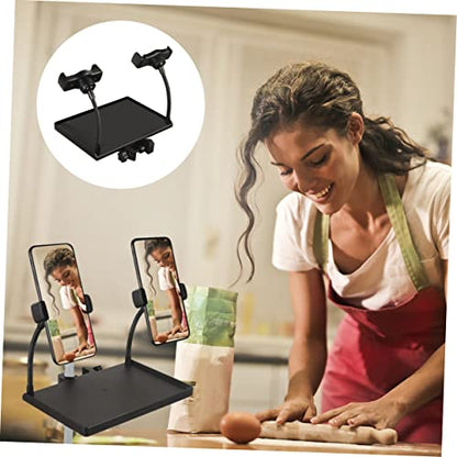 Microphone Stand Tray Clamp-on Tripod Shelf Sound Card Clip-on Tray Secure and Stable for Singing
