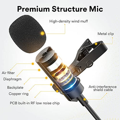MAONO UL10 USB Lavalier Microphone, 192kHz/24bit for Interview and Vlogging | Omnidirectional, Plug & Play for PC, Computer, Mac, Laptop, Conference Calls, YouTube Video, Dictation, Meeting, Recording