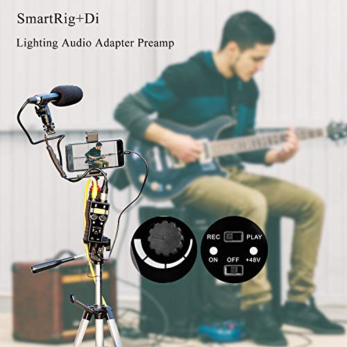 Lightning Microphone Preamp Compatible with iPhone 11 X 8 7 6 Vlog, Saramonic 2-Channel Lightning Mic XLR & 6.3mm Guitar Interface for iPad iPod, iOS Smartphone Tablet YouTube Video - size: Lightning Input (2-channel)