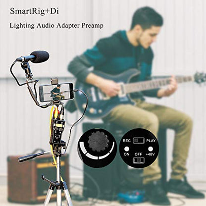Lightning Microphone Preamp Compatible with iPhone 11 X 8 7 6 Vlog, Saramonic 2-Channel Lightning Mic XLR & 6.3mm Guitar Interface for iPad iPod, iOS Smartphone Tablet YouTube Video - size: Lightning Input (2-channel)
