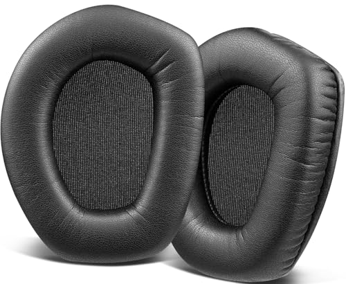 SOULWIT Protein Leather Earpads Replacement for Sennheiser RS165/TR165/RS175/TR175/RS185/TR185/RS195/TR195(RS/TR 165 175 185 195 RF), Ear Pads Cushions for HDR165/175/185/195(HDR 195RF) - Black