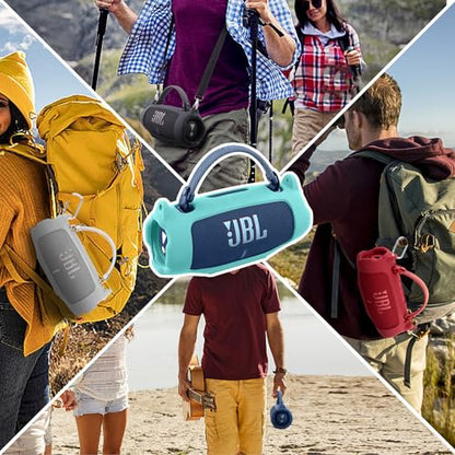 khanka Silicone Case for JBL Charge 6 Waterproof Speaker,Mint Green | EVA Hard Shell, Carabiner Clip Attachment, Impact Resistant Protection, Soft Interior Lining, Impact Protect for JBL Charge 6 - color: Mint Green