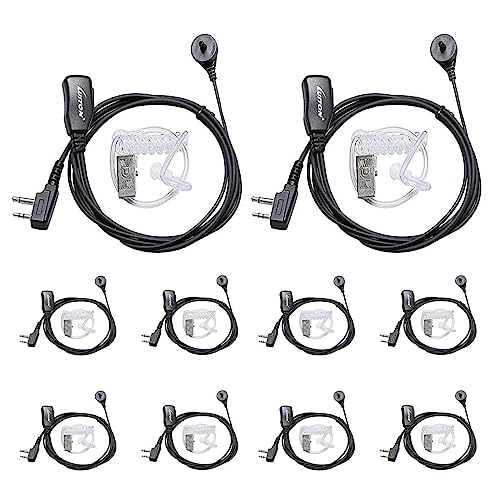 Midland Earpieces with Mic - Security Headsets for Two Way Radios - Compatible with Midland GXT1000VP4, LXT600VP3, GXT1050VP4, GXT1000XB, LXT500VP3 etc (10 Pack) - color: 10 pack