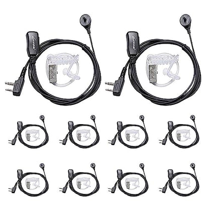 Midland Earpieces with Mic - Security Headsets for Two Way Radios - Compatible with Midland GXT1000VP4, LXT600VP3, GXT1050VP4, GXT1000XB, LXT500VP3 etc (10 Pack) - color: 10 pack