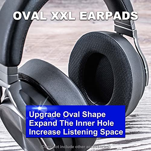 Earpads for Virtuoso RGB Wireless, XT, SE | Oval Shape Enlarged Bigger Inner Hole (Cooling Gel Mesh Black)