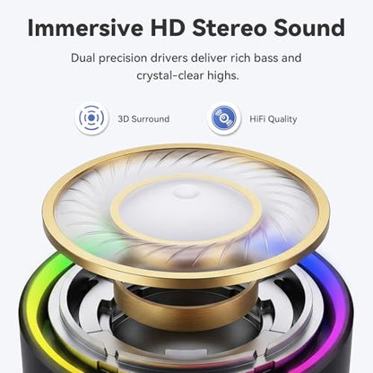 Mini Bluetooth Speaker, 2026 Ultra-Light Mini Bluetooth Speaker, IP7 Waterproof Brief Design, Small Shower Travel Speaker for Outdoor, 8H Playtime, Perfect for Backpacking, Bike, Beach & Gift Black - color: Black