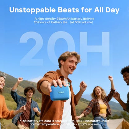 Tribit PocketGo Portable Bluetooth Speaker, 7W, IP68 Waterproof, 20H, Blue - color: Blue