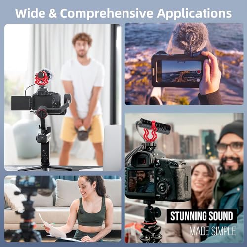 Universal Mic for Camera, Portable Condenser Microphone with Stand