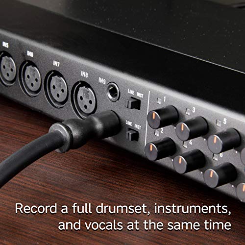 Tascam US-16x08 Rackmount USB Audio/MIDI Interface for Recording, Drum Recording, 8 XLR/8 1/4" Inputs, 8 Outputs, Control Software,Black - style: US-16x08