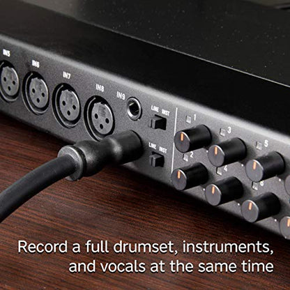 Tascam US-16x08 Rackmount USB Audio/MIDI Interface for Recording, Drum Recording, 8 XLR/8 1/4" Inputs, 8 Outputs, Control Software,Black - style: US-16x08