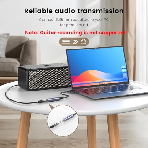 MOSWAG USB to 1/4 Jack Audio Adapter with External Sound Card