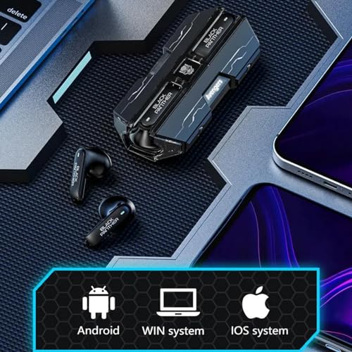 Wireless Earbuds,Gaming Bluetooth Earbuds with Charging Case LED, 45ms Low-Latency Stereo for Gaming/Running/Fitness/Work (Panther12)