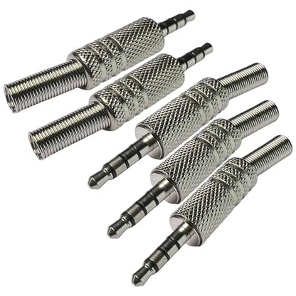 CESS 3.5mm TRRS 4-Pole Male Solder Plug, 5 Pack