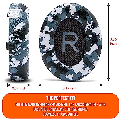 WC PadZ NC700 - Upgraded Ear Pads for Bose 700 Noise Cancelling (NC700) | Made by Wicked Cushions | Softer PU Leather, Luxurious Memory Foam, Added Thickness, Extra Durable | Snow Camo - color: Snow Camo
