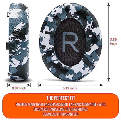 WC PadZ NC700 - Upgraded Ear Pads for Bose 700 Noise Cancelling (NC700) | Made by Wicked Cushions | Softer PU Leather, Luxurious Memory Foam, Added Thickness, Extra Durable | Snow Camo - color: Snow Camo