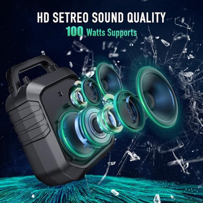 SHIDU 100W Powerful Voice Amplifier with 2 Wireless Microphones