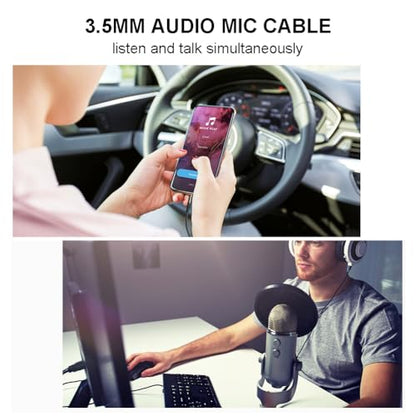 Aux Cord 3ft, 3.5mm Aux Cable - Nylon Braided Audio Cable 3.5mm Male to Male AUX Cord Compatible with Car,Headphones, iPods, iPhones, iPads,Tablets,Laptops,Android Smart Phones& More (3FT/1M) - size: 3 ft (1 m)