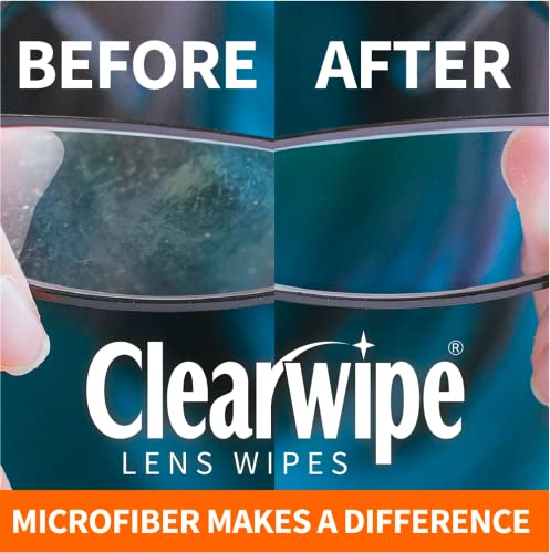 ClearWipe Microfiber Pre-Moistened Lens Wipes, Individual Packets, 40 Count | Pre-moistened soft wipes provide superior streak-free cleaning. Quick drying. Removes dust & grease. Residue & lint free.