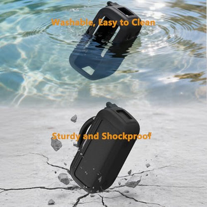Protective Case for Bose SoundLink Max Portable Bluetooth Speaker | Accessories Hard Carrying Case and Silicone Cover Combo with Carrying Strap (Black) - color: Black