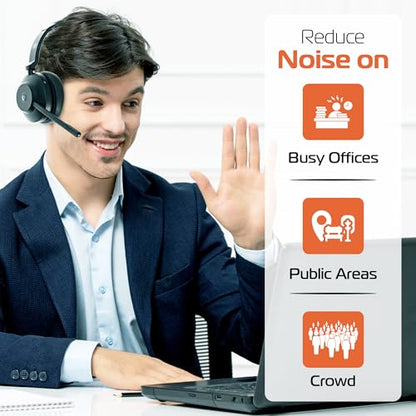 Spracht Blues Combo BT/USB Wireless Headphones for Working Professionals, Comfortable PC Headset, 40 Hour Battery Life, USB and Bluetooth Headset with Noise Cancelling Microphone for Work (Single Ear) - style: Single Ear