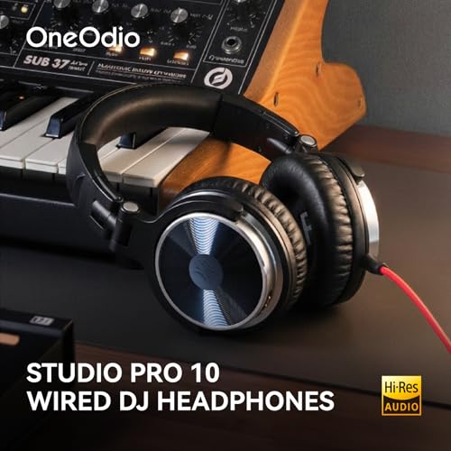 OneOdio Wired Over Ear Headphones Hi-Res Studio Monitor & Mixing DJ Stereo Headsets with 50mm Drivers and 1/4 to 3.5mm Jack for AMP Computer Recording Podcast Keyboard Guitar Laptop - Black (Renewed)