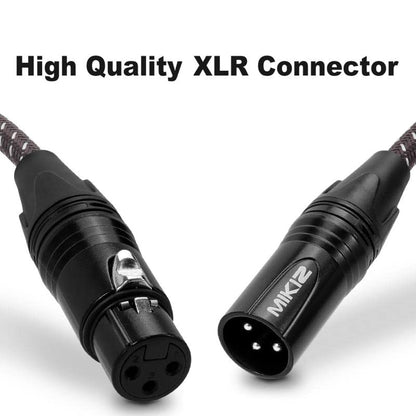XLR Cables 1 Feet 2 Packs - 3 Pins XLR Male to Female for Microphone | Short braided balanced patch cables shielded - size: 2-Pack 1Ft
