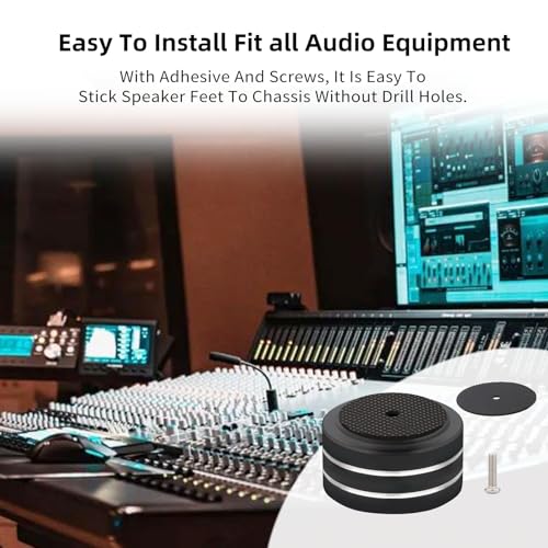 4Pcs Audio Isolation Feet Load 400KG Anti Vibration Pads 40 * 20mm(Gold) | Aluminum Hifi Isolation Footer with Threaded Screw&Adhesive fit Speaker/amplifier/turntable/subwoofer/Record Player/Equipment - color: Gold