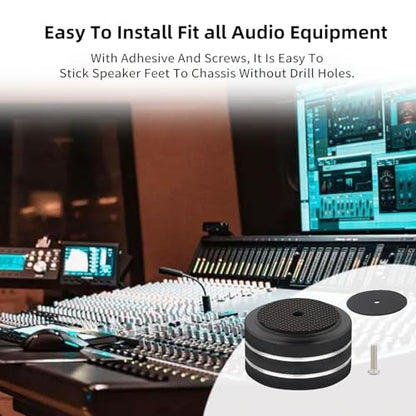4Pcs Audio Isolation Feet Load 400KG Anti Vibration Pads 40 * 20mm(Gold) | Aluminum Hifi Isolation Footer with Threaded Screw&Adhesive fit Speaker/amplifier/turntable/subwoofer/Record Player/Equipment - color: Gold
