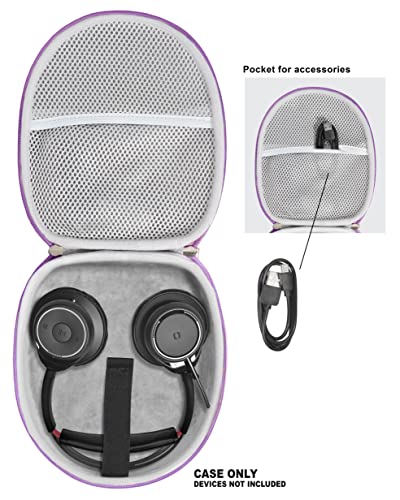 Headset Case for Plantronics Voyager Focus, Blackwire 3210, 5210, 3220; Also for Jabra Evolve 65, 40, 20 UC; H800, H540, H650e (Purple) - color: Purple