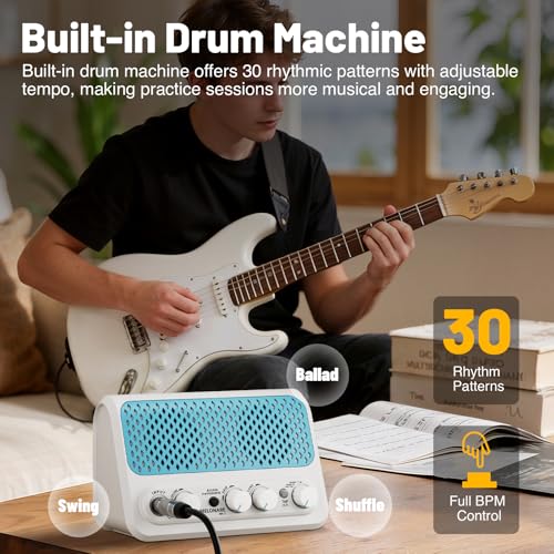 10W Rechargeable Mini Electric Guitar Amp w/ 30 Rhythms MELONARE MA-1