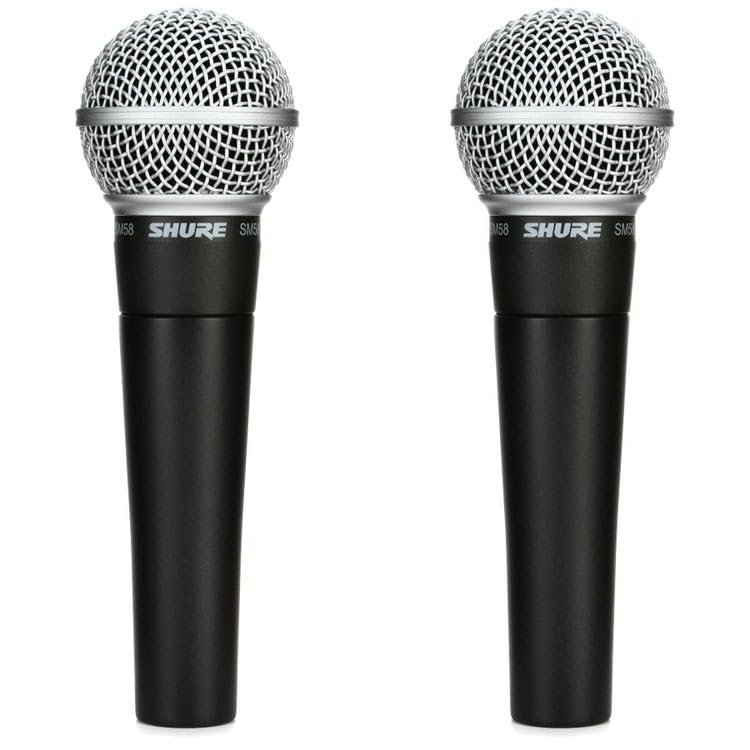 Shure SM58 Cardioid Dynamic Vocal Microphone (2-Pack)