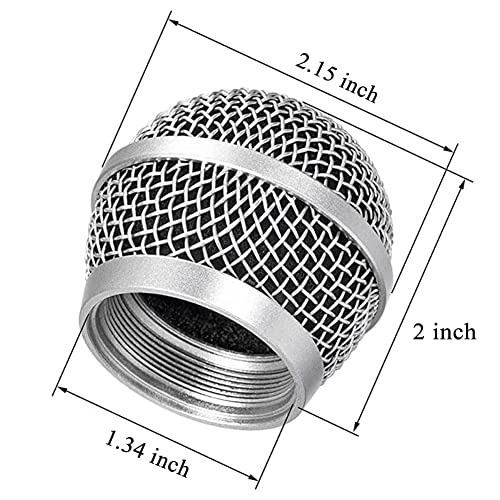 Replacement Ball Head Mesh Microphone Grille for Shure PG48 PG58 PGA48 PGA58 PGX2 BLX288 PG288 PGX24 Microphone - size: Silver Grille