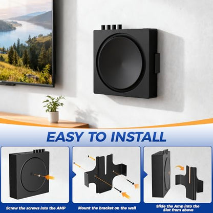 Wall Mount for Sonos Amp Wall Mount, Slim Steel Amp Mount Bracket, Hidden Design, Secure Hold for Sonos Amp Wireless Amplifier, Installation Behind TV/Wall/Desk/Ceiling, Black