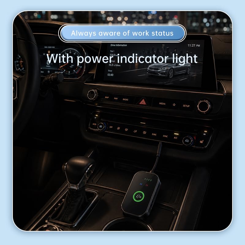 Lihuosheng 2 in 1 Bluetooth 6.0 Transmitter Receiver AUX Wireless Audio Adapter for Car TV Airplane, Hands-Free Calling, HiFi Sound, Long Battery Life