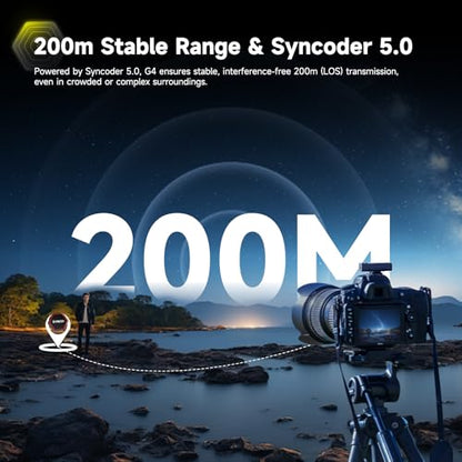 SYNCO G4 Wireless Lavalier Microphone for iPhone/Android Phone/Camera