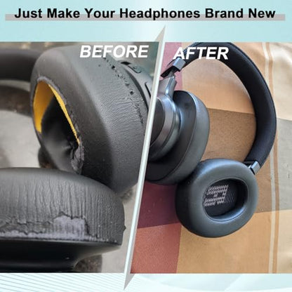 Replacement Ear Pads for JBL E65 (E65BT E65BTNC)/Live 650 (650NC 650BTNC)/Live 660 (660NC 660BTNC)/Duet NC Over-Ear Headphones, Headset Ear Cushions, Headset Earpads, Ear Cups Cover-Black - color: Black