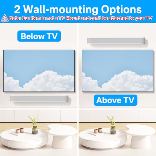 notiela Soundbar Mount for Sonos Beam Wall Mount White - Heavy Duty Wall Bracket Mount for Sonos Beam Gen 1 & Gen 2 Mounting Bracket for Space Saving - color: White