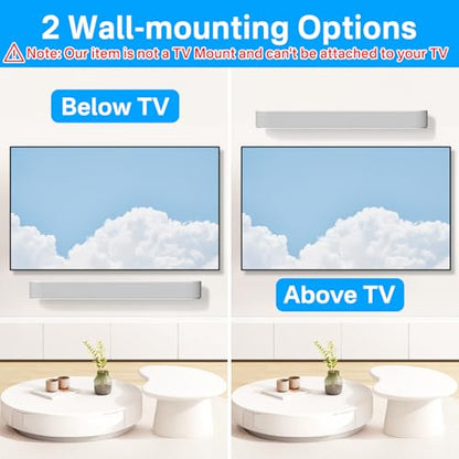 notiela Soundbar Mount for Sonos Beam Wall Mount White - Heavy Duty Wall Bracket Mount for Sonos Beam Gen 1 & Gen 2 Mounting Bracket for Space Saving - color: White