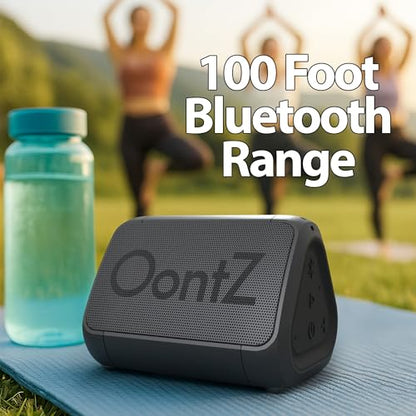 OontZ Angle Solo Compact Bluetooth Speaker, 14-Hour Playtime | Compact 5W Bluetooth speaker with clear sound, 100-ft range, IPX5, mic, AUX Input and USB-C Charging Cable. - color: Black