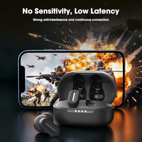 Earbuds Wireless Bluetooth 6.0 Headphones, IPX5 Waterproof | 24H Playback, Small Noise Cancelling Earbuds with Lanyard for Sports, Workout, Smartphone Call (Brown) - color: Brown