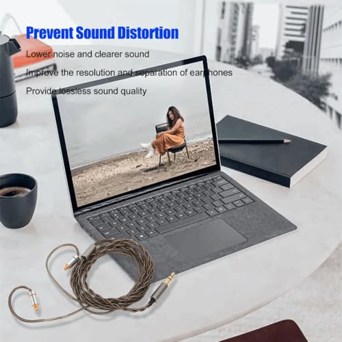 3.9ft MMCX Earphone Cable 3.5mm Plug Silver Plated Copper Core Earbuds Upgrade Wire Plug and Play for IE300 IE600 IE900