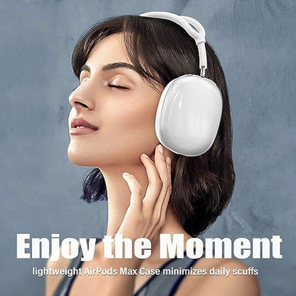 【4 in 1】 Case Covers for AirPods Max Headphones, Anti-Scratch Sweat-Proof Ear Pad Covers/Ear Cups Cover/Headband Cover Protectorfor Apple AirPods Max (2024 USB-C /2020 Lightning)- WhiteClear - color: C-White Clear