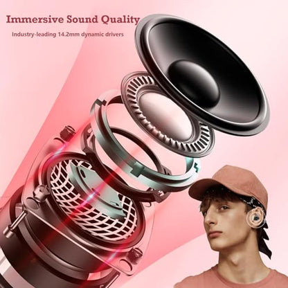 Xmenha Mini Invisible Small Bluetooth Earbuds Sleeping for Small Ears Low Profile Tiny Hidden Discreet Smallest Earbuds for Work Sleep Ear Buds Invisible Headphones Buds - color: Pink