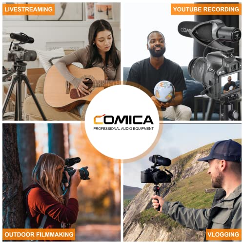 comica CVM-V30 Pro Camera Directional Condenser Microphone Shotgun Video Supercardioid Microphone for Canon Nikon Sony Panasonic DSLR Camera with 3.5 mm Jack (Black) - color: CVM-V30 PRO B