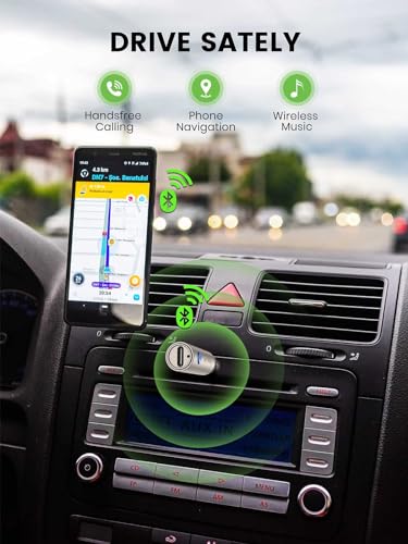 HVMLAK Link280 Bluetooth 5.4 Aux Car Audio Adapter Receiver, 1 Pack - color: Silver