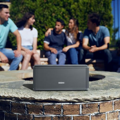 DOSS SoundBox Touch Wireless Bluetooth Speaker-12W HD Sound with Rich Bass | Portable & Small Design, IPX5 Waterproof, 20H Playtime, Handsfree, House, Office Desktop, Bedroom, Indoor Use, Gray - color: Gray
